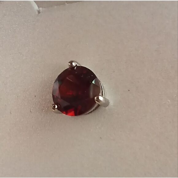 Genuine Garnet Sterling Silver Stud Earrings NWT - Picture 7 of 16
